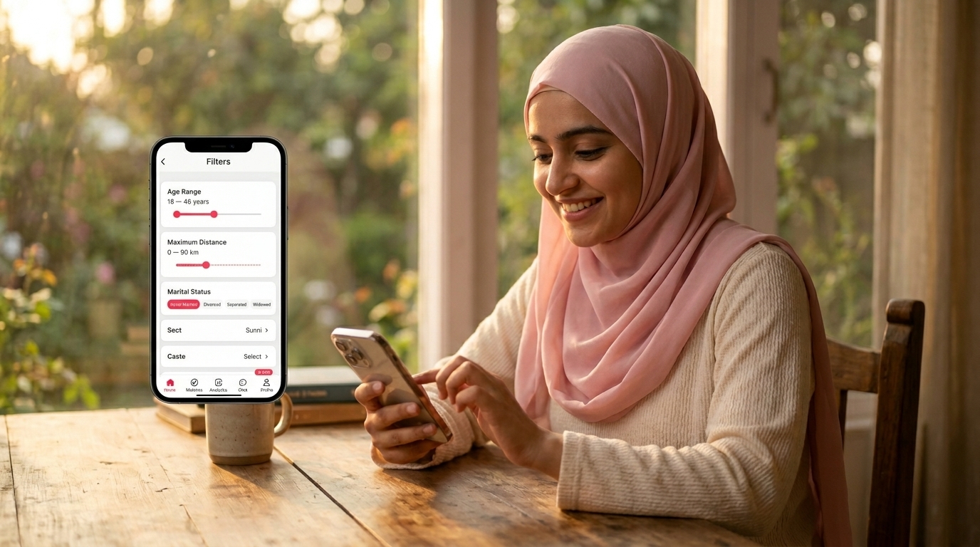 Step 2: Search and filter potential matches for Muslim matrimony